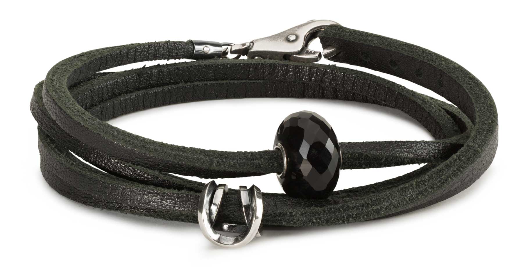 Bild von Trollbeads  Symbol für innere Stärke Onyx Lederarmband