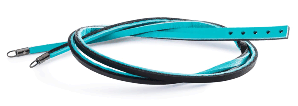 Bild von  Leder Armband, Cyan-Schwarz  TLEBR-00046   ,, RETIRED 2020"